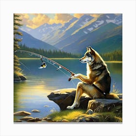 Wolf Fishing Art Print by Noctarius - Fy