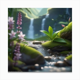 Waterfall In The Forest 1 Canvas Print