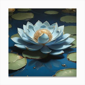 Aesthetic style, Large blue lotus flower Canvas Print