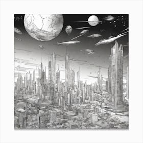 Futuristic Cityscape 46 Canvas Print