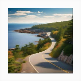 Winding Road By The Sea Canvas Print