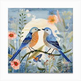 Bird In Nature Bluebird 1 Canvas Print