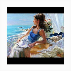 Woman Reading Canvas Print