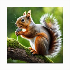 Squirrel Eating A Nut Canvas Print