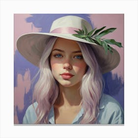 Portrait Of A Girl In A Hat Canvas Print