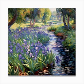 Impressionist Knitwork: Monet's Violet Serenade Canvas Print