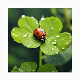 Ladybug On A Leaf Canvas Print