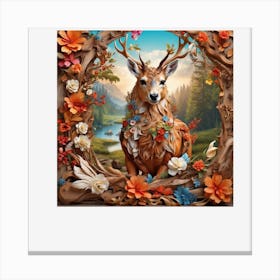 Deer In A Forest Canvas Print