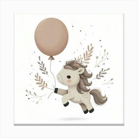 Little Pony With Balloon Canvas Print