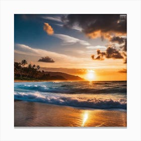Sunset On The Beach 719 Canvas Print