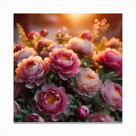 Pink Peonies 1 Canvas Print