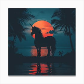 Sunset Unicorn Canvas Print