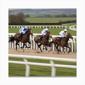 Jockeys Racing Horses 2 Canvas Print