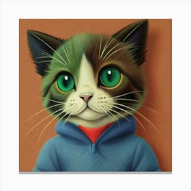 Cat In Hoodie Canvas Print