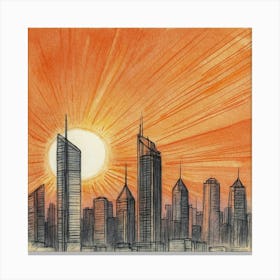 Sunset Cityscape Canvas Print