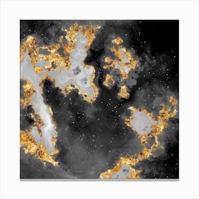 100 Nebulas in Space with Stars Abstract in Black and Gold n.072 Canvas Print
