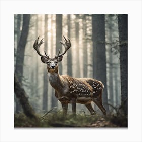 Deer In The Forest 65 Canvas Print