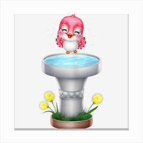 Water Fountain Bird Bath Clothes Forn Girls Cute Youth Canvas Print