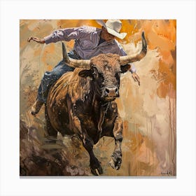 Bull Rider 1 Canvas Print