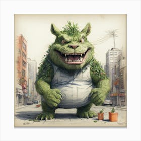 Monster In The City 1 Canvas Print