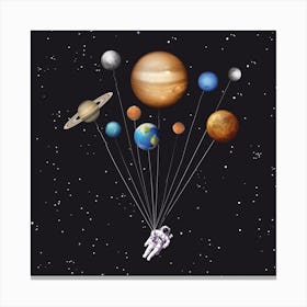 Space Traveller Square Canvas Print