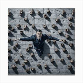 Man With His Hands Out 1 Canvas Print