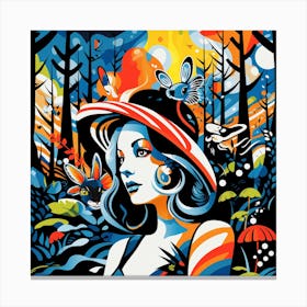 Lady In The Forest Canvas Print