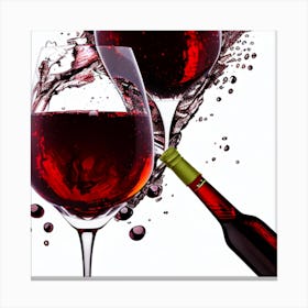 Red Wine Splash Canvas Print