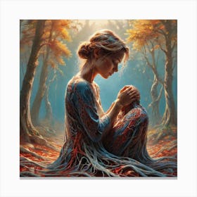 Woman In The Forest 9 Canvas Print