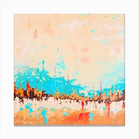 Abstract Beach Cityscape Skyline Painting Canvas Print