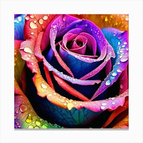 Rainbow Rose Canvas Print