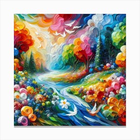 Colorful Landscape Painting 4 Canvas Print