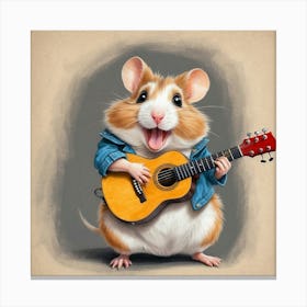 Hamster Playing Guitar 10 Canvas Print