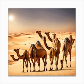 Camels In The Desert 1 Canvas Print