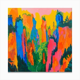 Colourful Abstract Zhangjiajie National Forest China 3 Canvas Print