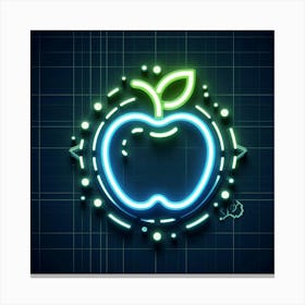 Neon Apple Logo Canvas Print