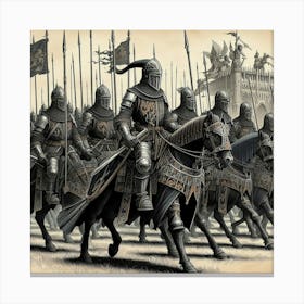 Knights On Horseback Canvas Print
