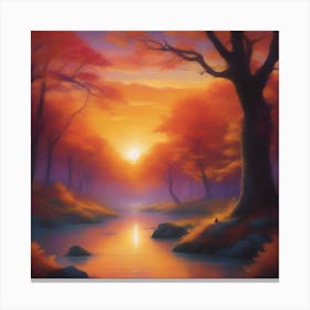 Sunset In The Forest 7 Canvas Print