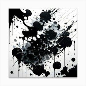 Black Splatters 1 Canvas Print