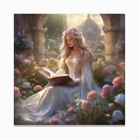 Princess Aimi Reads A Book Canvas Print