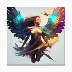 rainbow wings Canvas Print