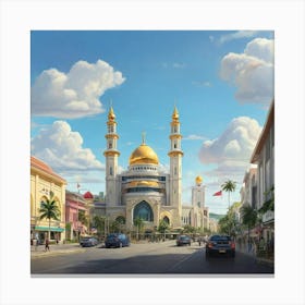 Brunei City Art Print 1 Canvas Print