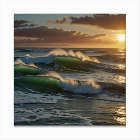 Sunrise Over The Ocean 1 Canvas Print