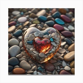 Heart Of Pebbles 3 Canvas Print