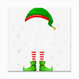 The Bookworm Elf Funny Group Matching Christmas Pajamas Canvas Print