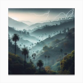 Misty valley Canvas Print