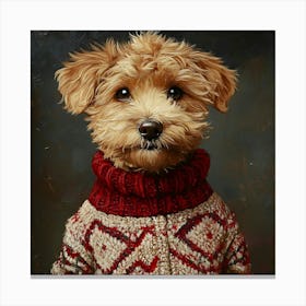 Christmas Golden Dog 8 Canvas Print