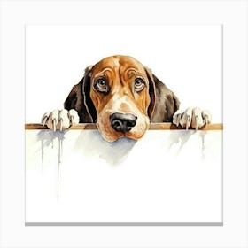 Dog With A Sign Canvas Print