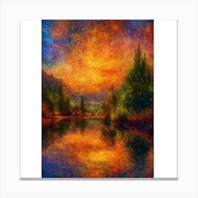 Sunset At The Lake 3 Canvas Print