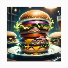 Burger Art Canvas Print